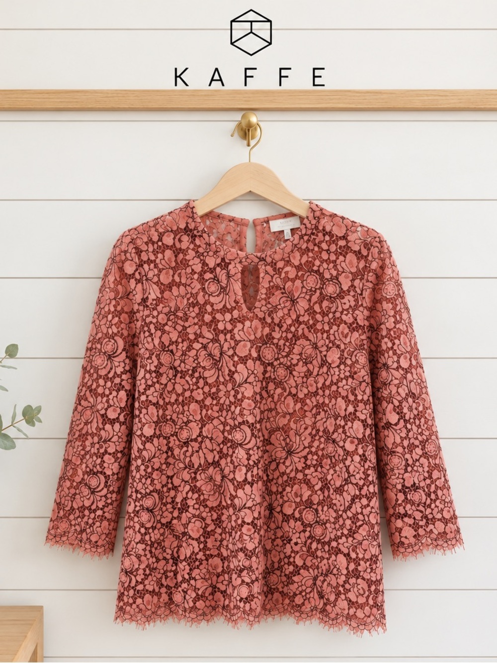 KAFFE – Pink Lace Top – Size 40 (M)